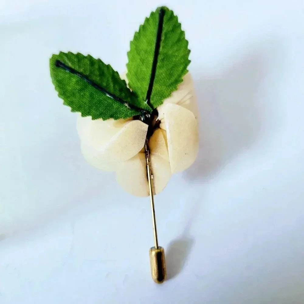 Everbloom Rose Stick Pin Brooch Vintage In Box